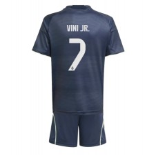 Real Madrid Vinicius Junior #7 Bortaställ Barn 2025-26 Korta ärmar (+ Korta byxor)